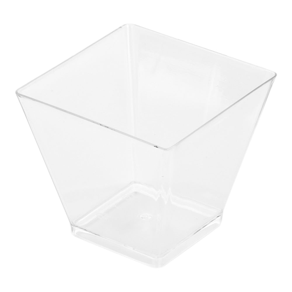 2 oz Square Clear Plastic Mini Kova Cup - 2" x 2" x 1 3/4" - 300 count box