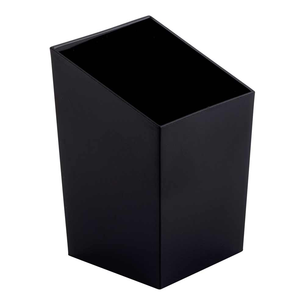 3 oz Square Black Plastic Incline Cup - 1 3/4" x 1 3/4" x 2 3/4" - 100 count box