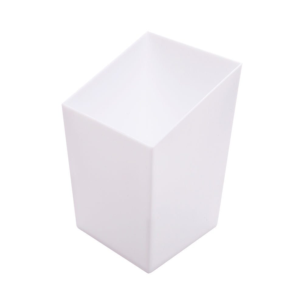 3 oz Square White Plastic Incline Cup - 1 3/4" x 1 3/4" x 2 3/4" - 100 count box