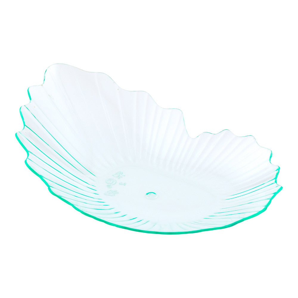 Seagreen Plastic Mini Coquille Plate - 3 1/4" x 3 1/4" x 1/2" - 100 count box