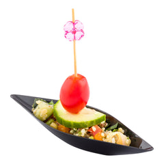 Diamond Black Plastic Canoe Dish - 5