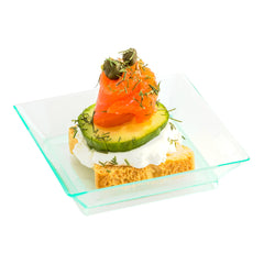 Square Seagreen Plastic Mini Modern Plate - 2 1/2