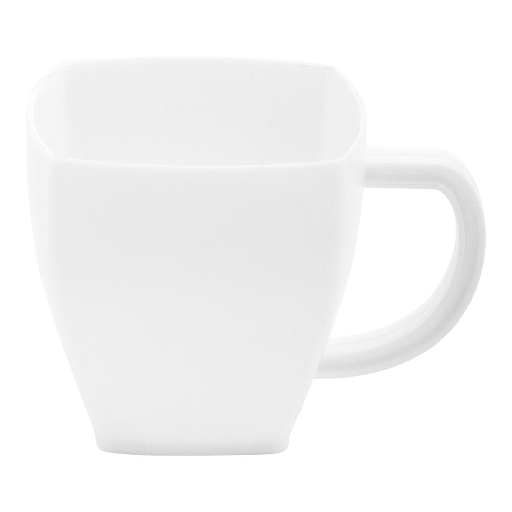 5 oz Square White Plastic Cafe Cup - 2 1/2" x 2 1/2" x 2 1/2" - 100 count box