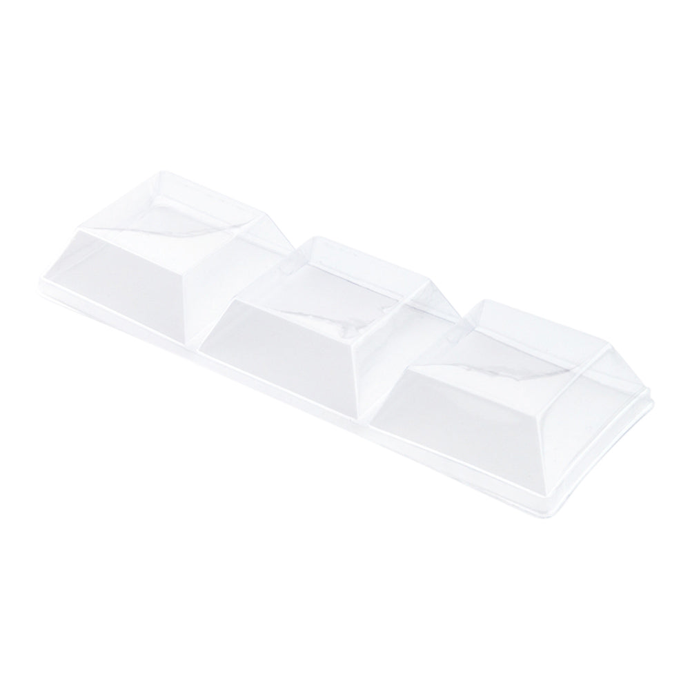 Rectangle Clear Plastic Lid - Fits Terzetto Plate - 100 count box