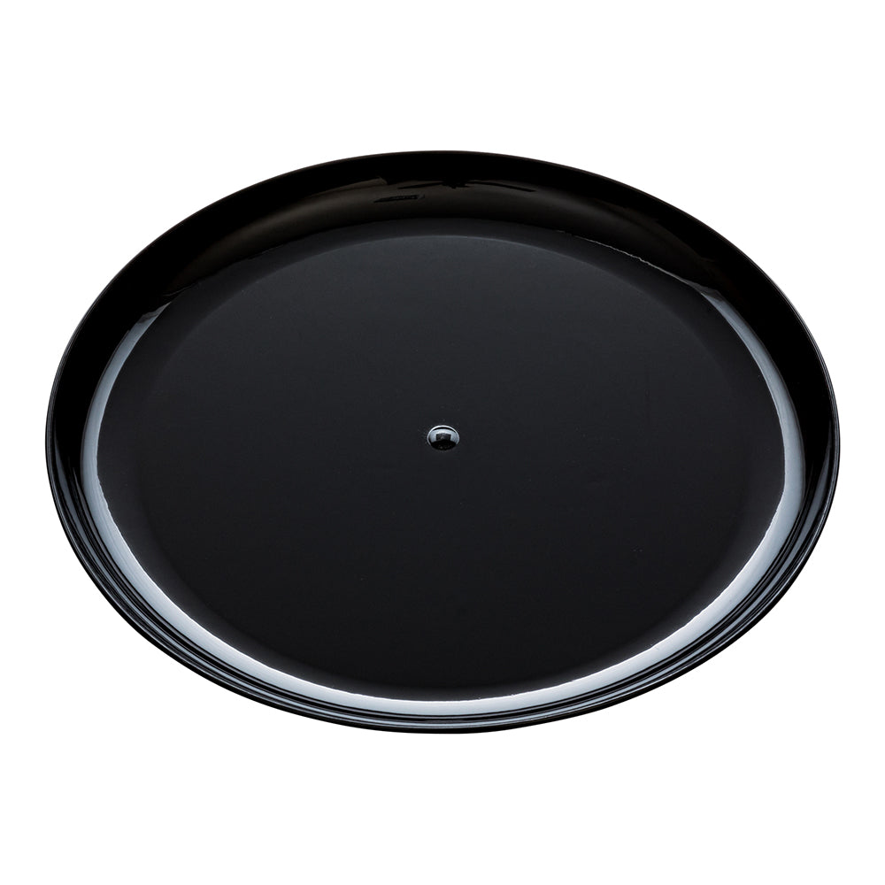 Round Black Plastic Elegant Plate - 9" x 9" x 1/2" - 100 count box