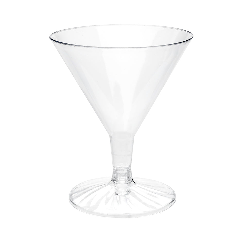 5 oz Round Clear Plastic Medium Martini Glass - 3 1/4" x 3 1/4" x 4" - 100 count box