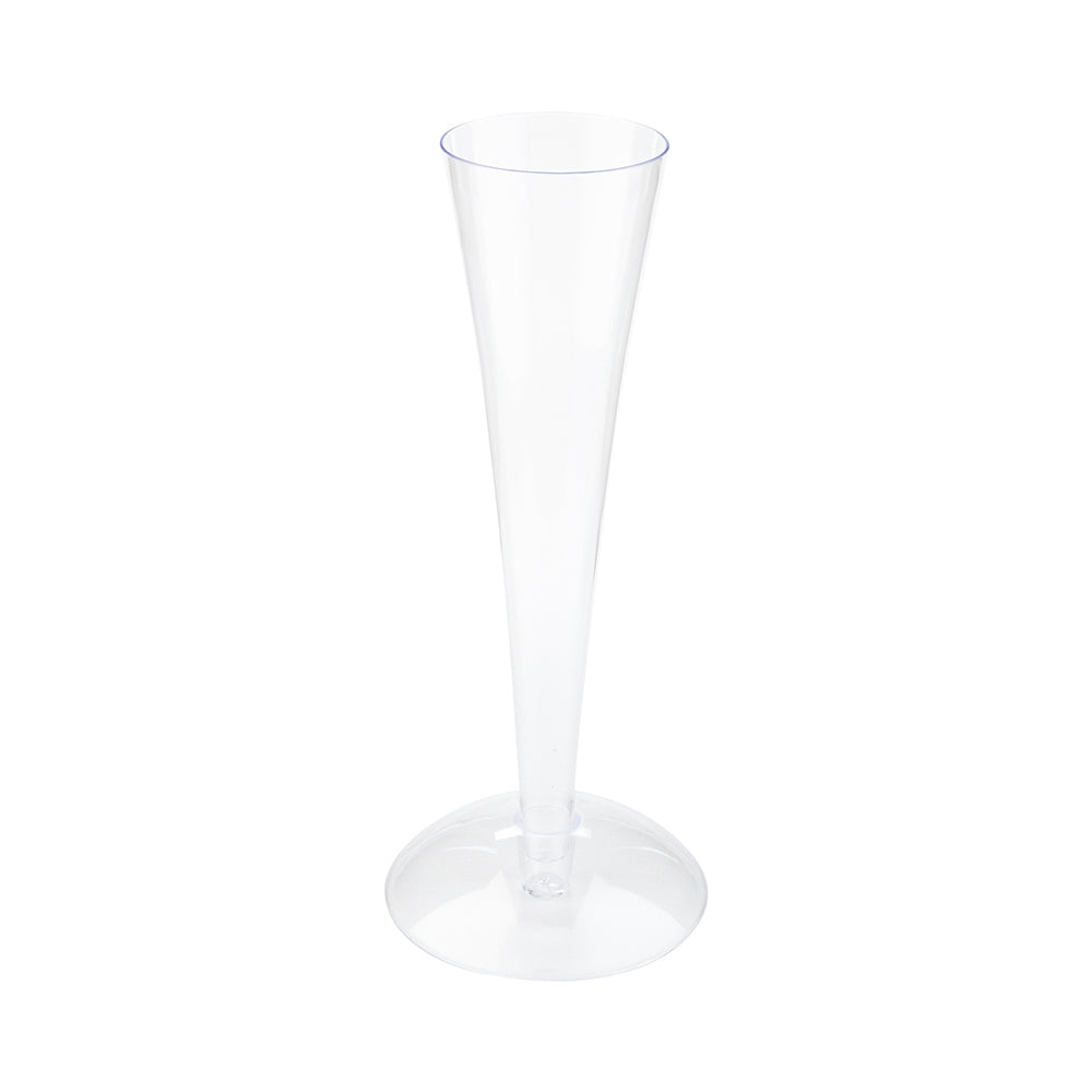 4 oz Clear Plastic Medium Champagne Flute - Stand Sold Separately - 5 1/2" x 2" x 2" - 100 count box