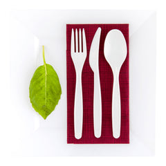 White PLA Plastic Spoon - Compostable - 6 1/4