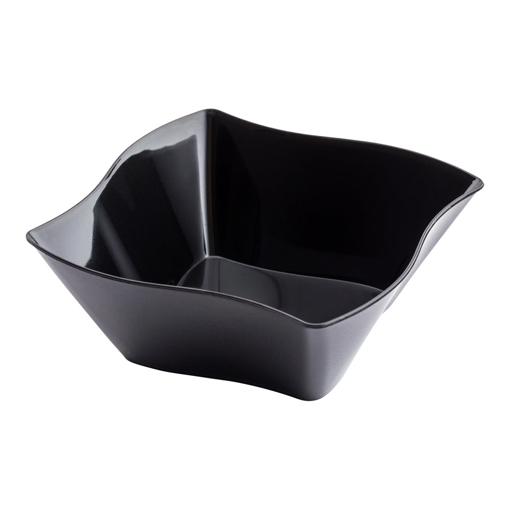 6 oz Square Black Plastic Aqua Bowl - 3 1/4" x 3 1/4" x 1 1/2" - 100 count box