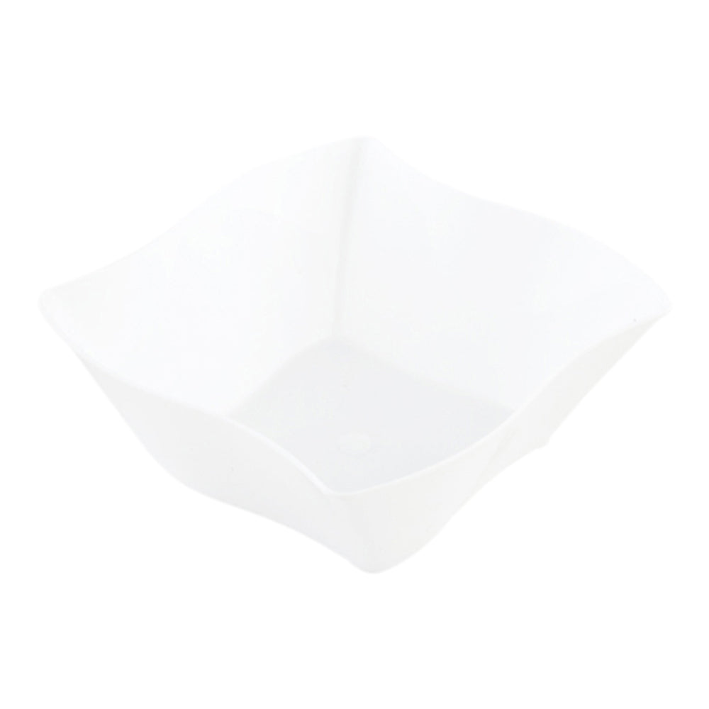 6 oz Square White Plastic Aqua Bowl - 3 1/4" x 3 1/4" x 1 1/2" - 100 count box