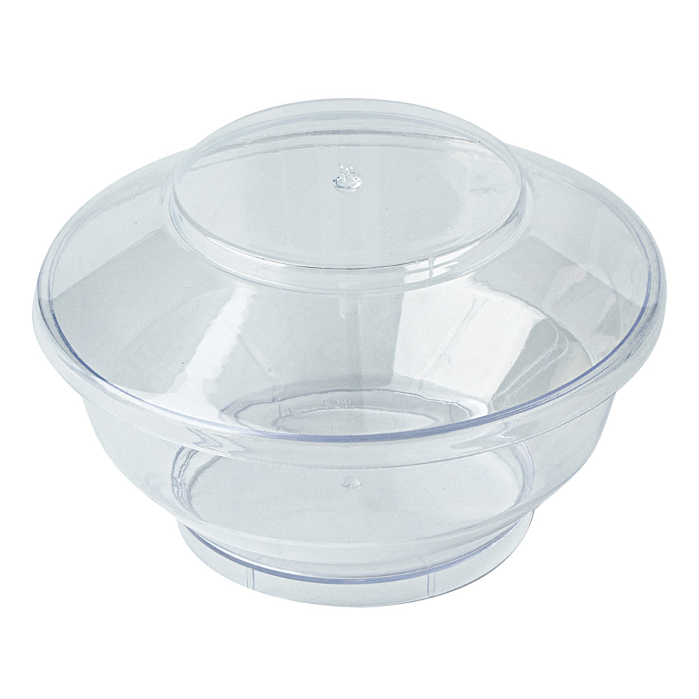 4 oz Round Clear Plastic Medium Deli Cup - with Lid - 3 1/4" x 3 1/4" x 2" - 100 count box