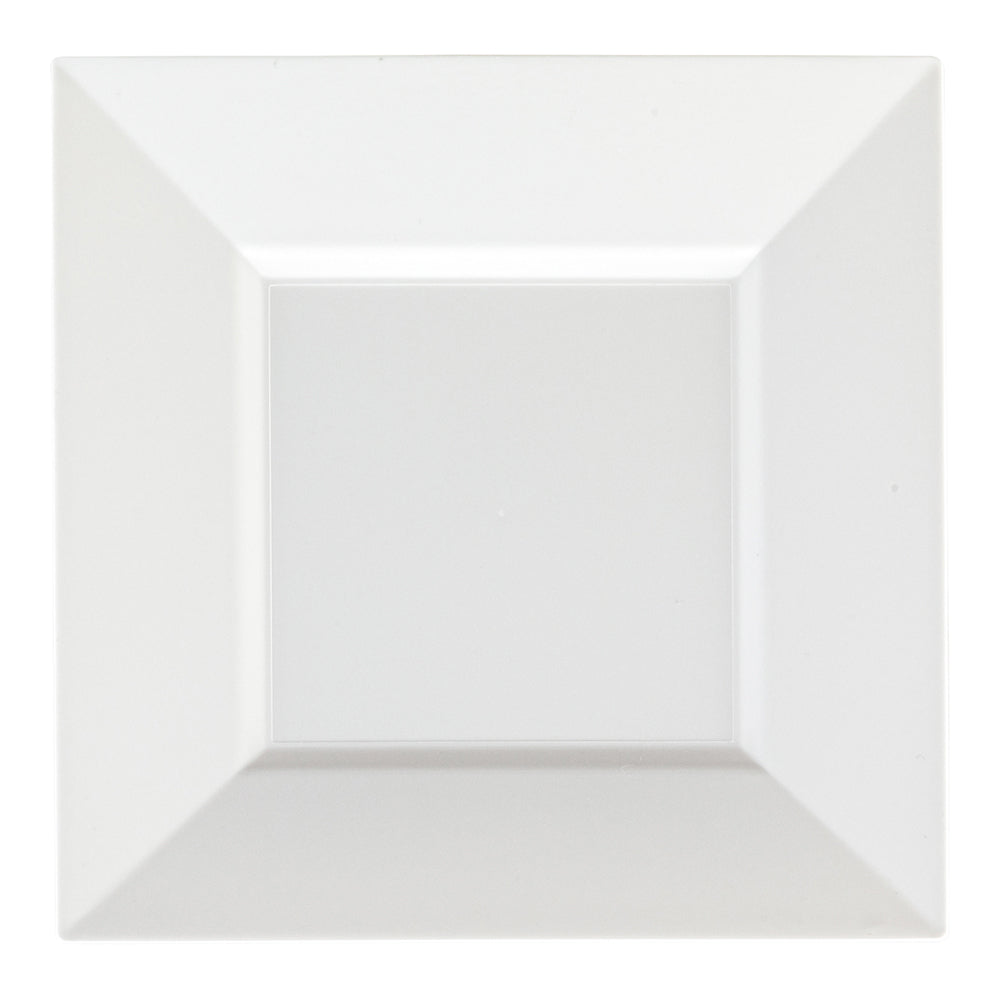 Square White Plastic Medium Plate - 8 1/4" x 8 1/4" x 1/2" - 100 count box