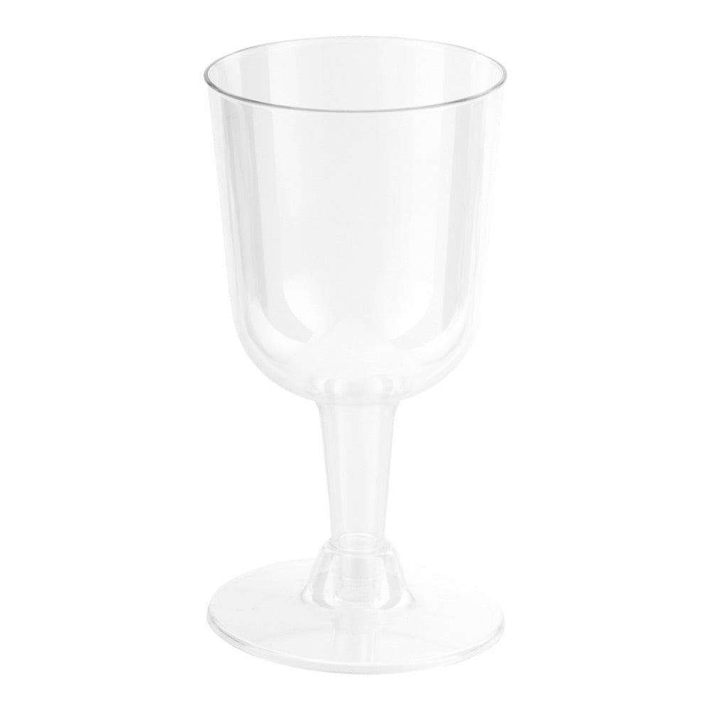 4 oz Round Clear Plastic Calice Wine Glass - 2 1/2" x 2 1/2" x 5" - 100 count box