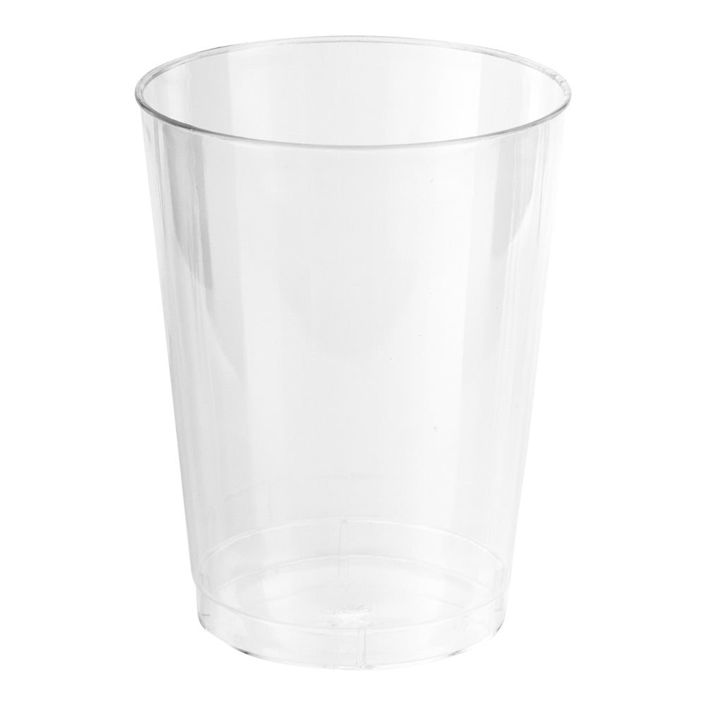 9 oz Round Clear Plastic Bevanda Glass - 3" x 3" x 3 3/4" - 100 count box