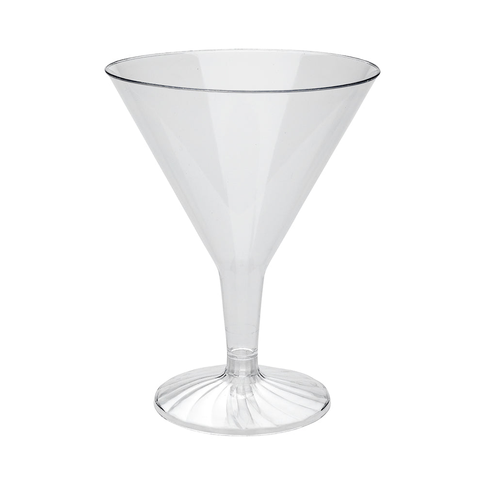 8 oz Clear Plastic Martini Glass - 3 1/4" x 3 1/4" x 5" - 100 count box