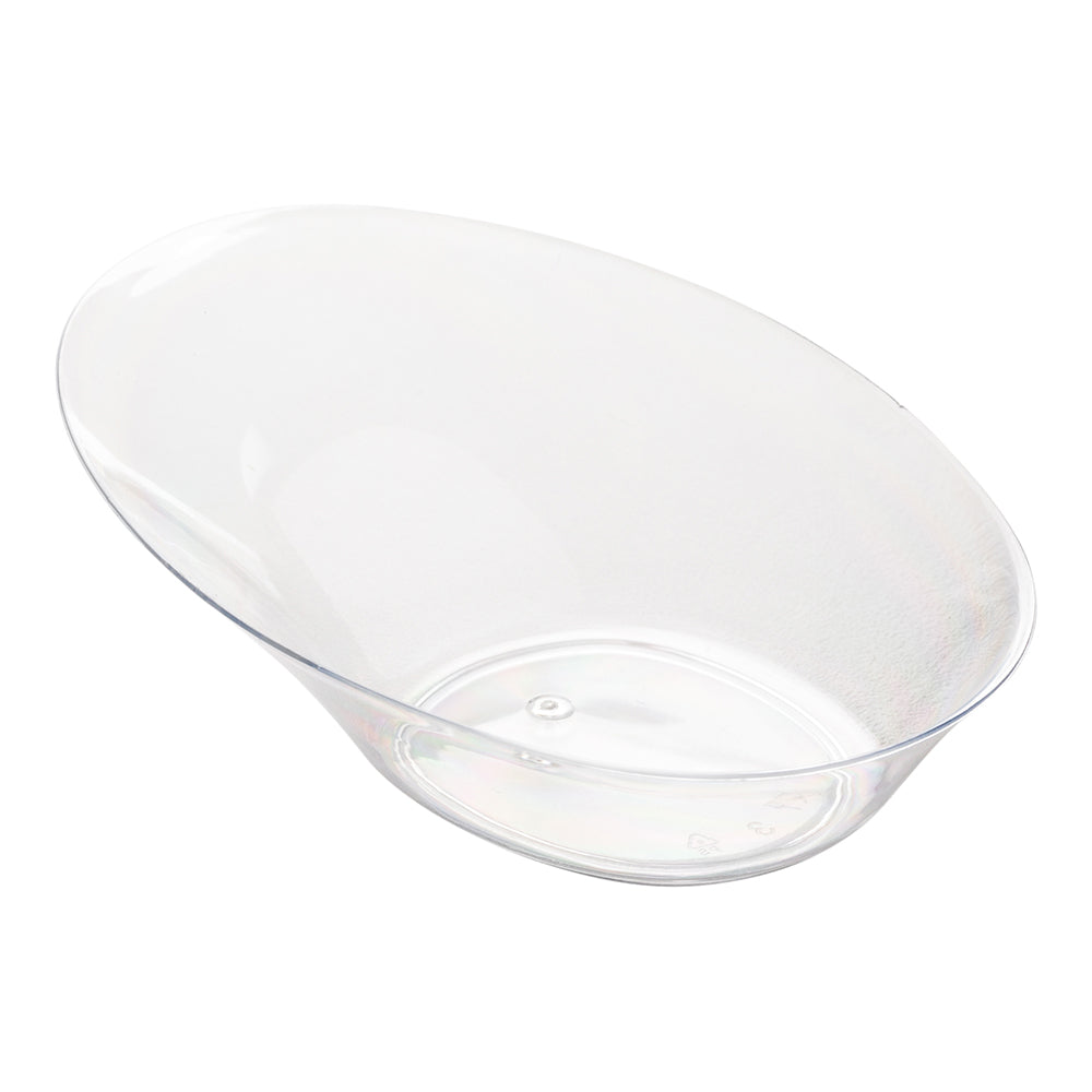 Oval Clear Plastic Ellipse Dish - 4" x 3" x 1 1/4" - 100 count box