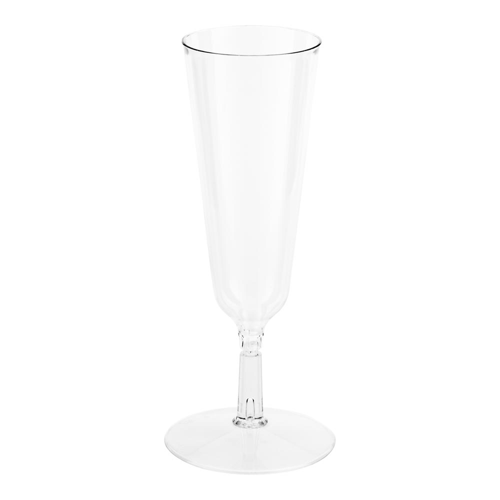 2 oz Round Clear Plastic Mini Champagne Glass - 2" x 2" x 5" - 100 count box