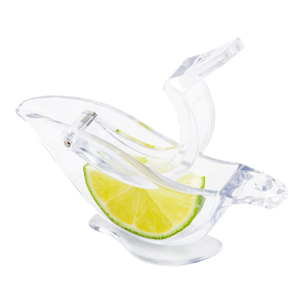 2 oz Clear Plastic Press Art Lemon and Lime Squeezer - 4 3/4" x 1 1/2" x 2" - 1 count box