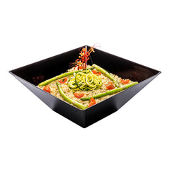 160 oz Square Black Plastic Large Modern Serving Bowl - 11