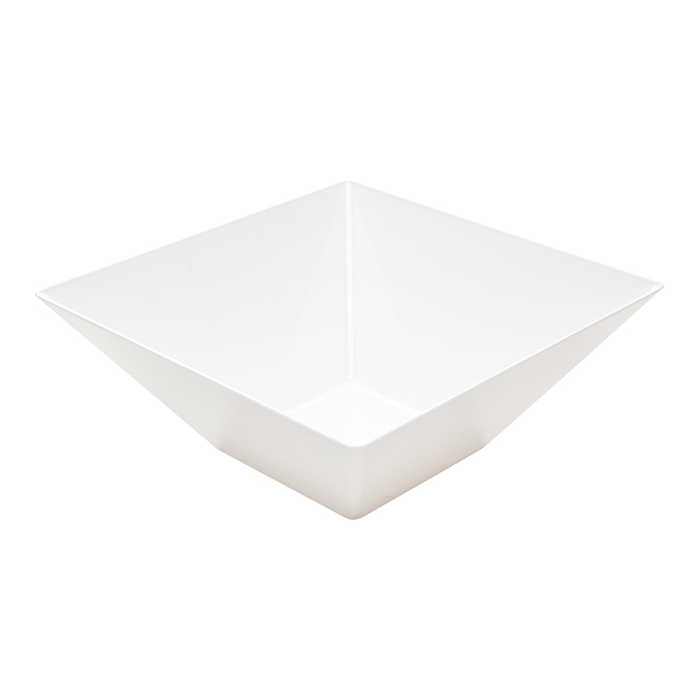 160 oz Square White Plastic Large Modern Catering Bowl - Catering, Large - 11" x 11" x 4 1/2" - 25 count box