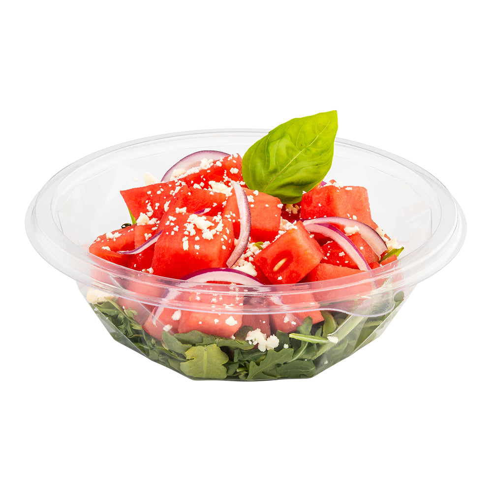 Basic Nature 24 oz Round Clear PLA Plastic To Go Bowl - Compostable - 7" x 7" x 2 1/4" - 500 count box