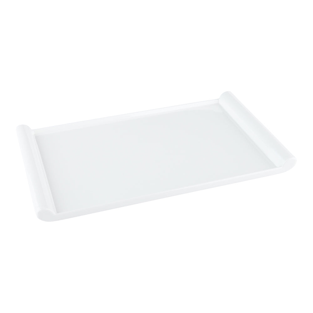 Voga Rectangle White Melamine Small Plate - Japonais - 12" x 7" x 1" - 10 count box