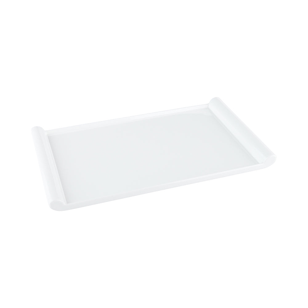 Voga Rectangle White Melamine Large Plate - Japonais - 14" x 8 1/4" x 1" - 10 count box