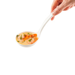 Voga 3 oz White Melamine Ladle - 10 1/2