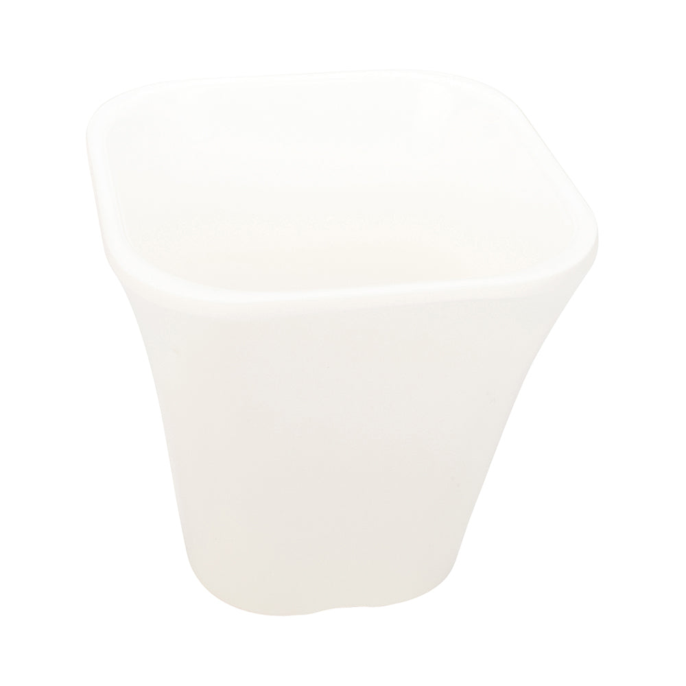 Voga 6 oz Square White Melamine Tasting Cup - Kova - 3" x 3" x 2 3/4" - 10 count box