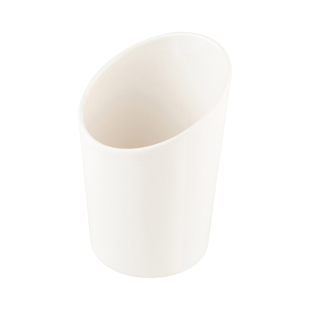 Voga 9 oz Round White Melamine Cup - Incline - 3" x 3" x 3" - 10 count box