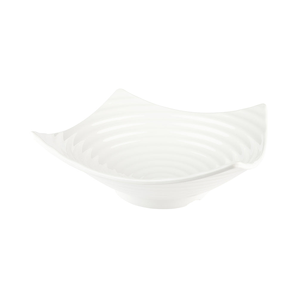 Voga 128 oz Square White Melamine Serving Bowl - Square Orb - 13" x 13" x 3 1/2" - 2 count box