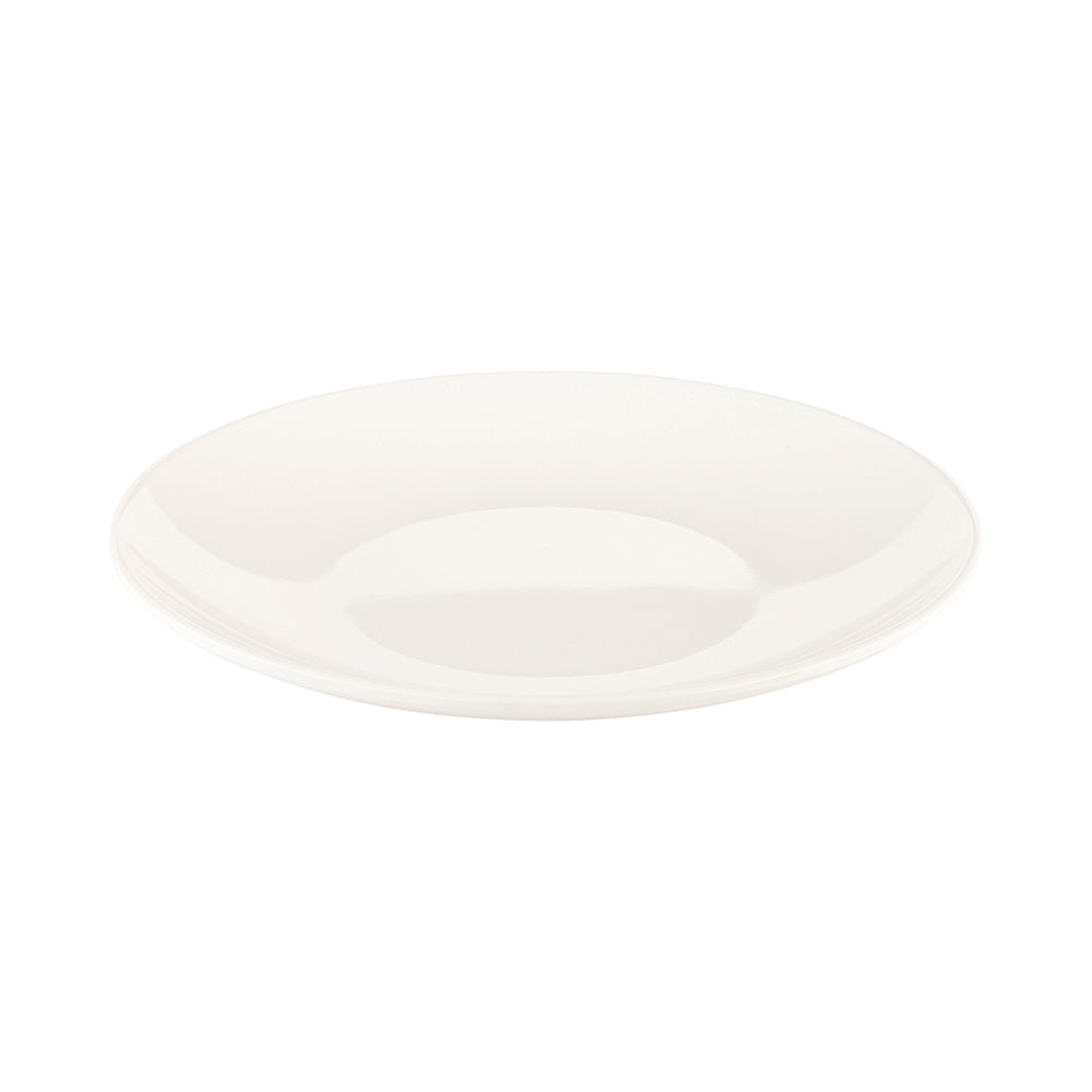 Voga Round White Melamine Small Plate - Classic, Rimless - 6" x 6" x 1" - 10 count box