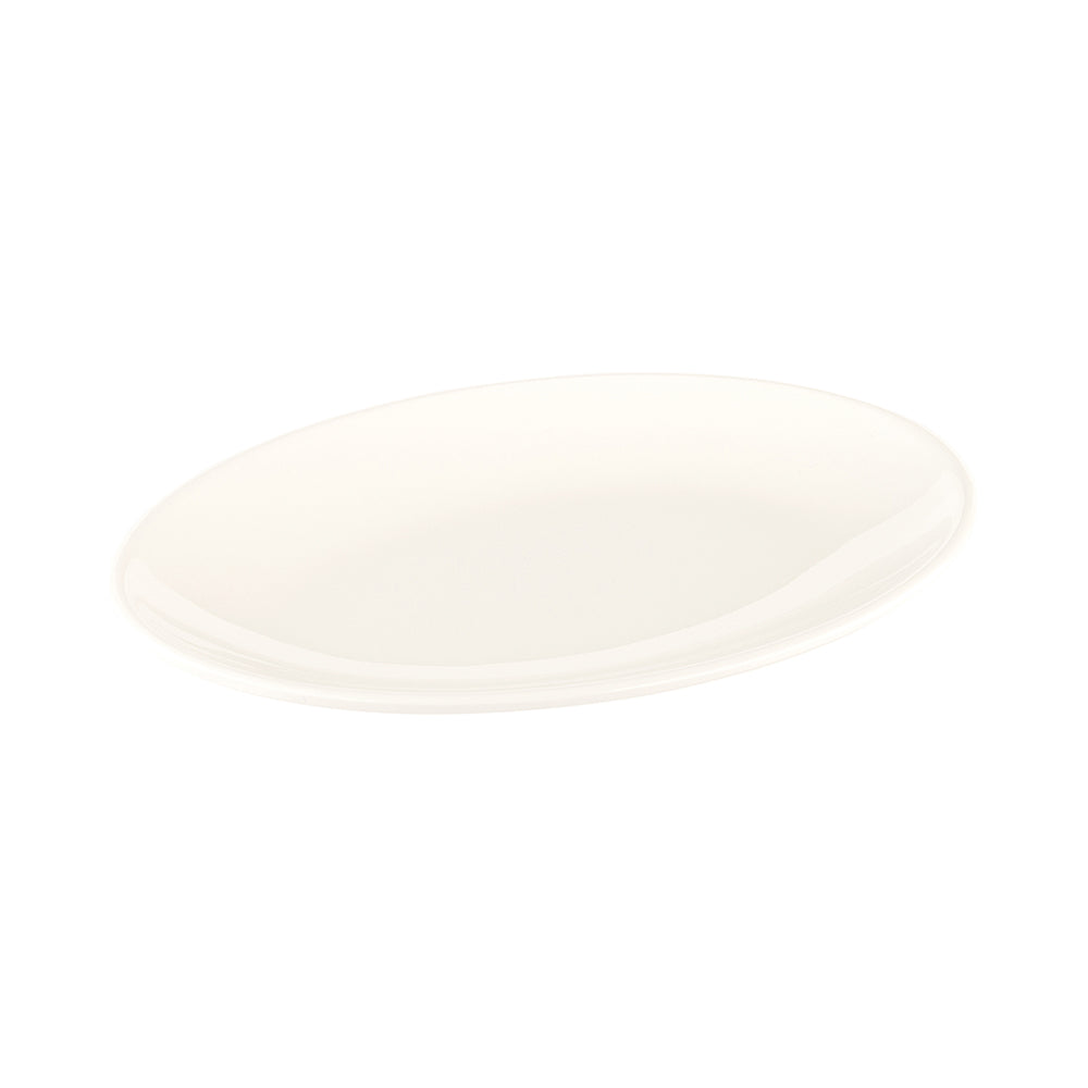 Voga Oval White Melamine Large Plate - Classic - 14" x 11" x 1" - 10 count box