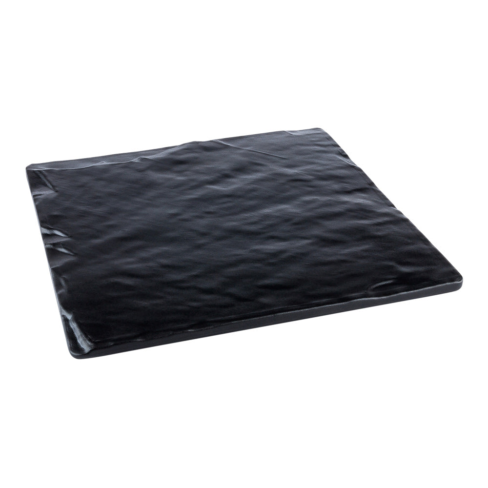 Voga Square Black Melamine Plate - Japonais, Slate - 10" x 10" x 3/4" - 4 count box