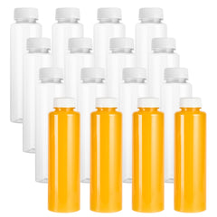 16 oz Round Clear Plastic Cold Pressed Juice Bottle - with Safety Cap - 2 1/4