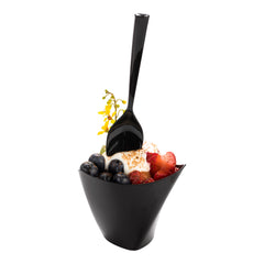 Black Plastic Petal Spoon - 4 1/2