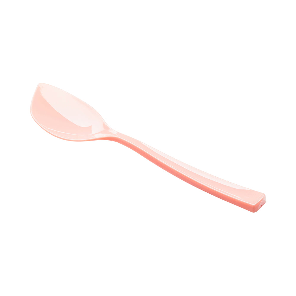 Coral Plastic Petal Spoon - 4 1/2" x 1" - 500 count box