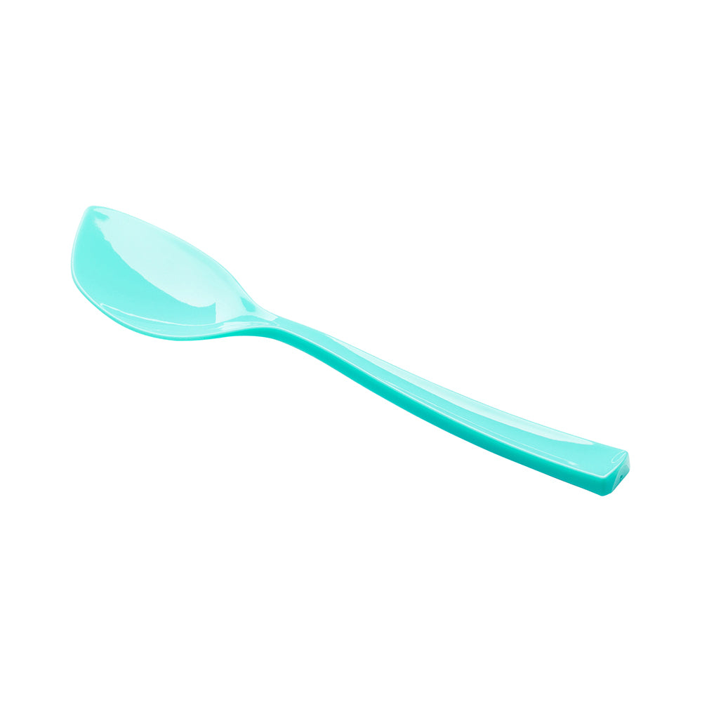 Teal Plastic Petal Spoon - 4 1/2" x 1" - 500 count box