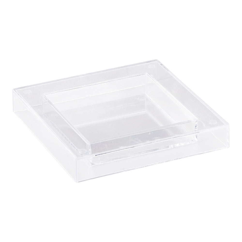 Square Clear Plastic Mini Cubic Plate - 2 1/2" x 2 1/2" - 100 count box