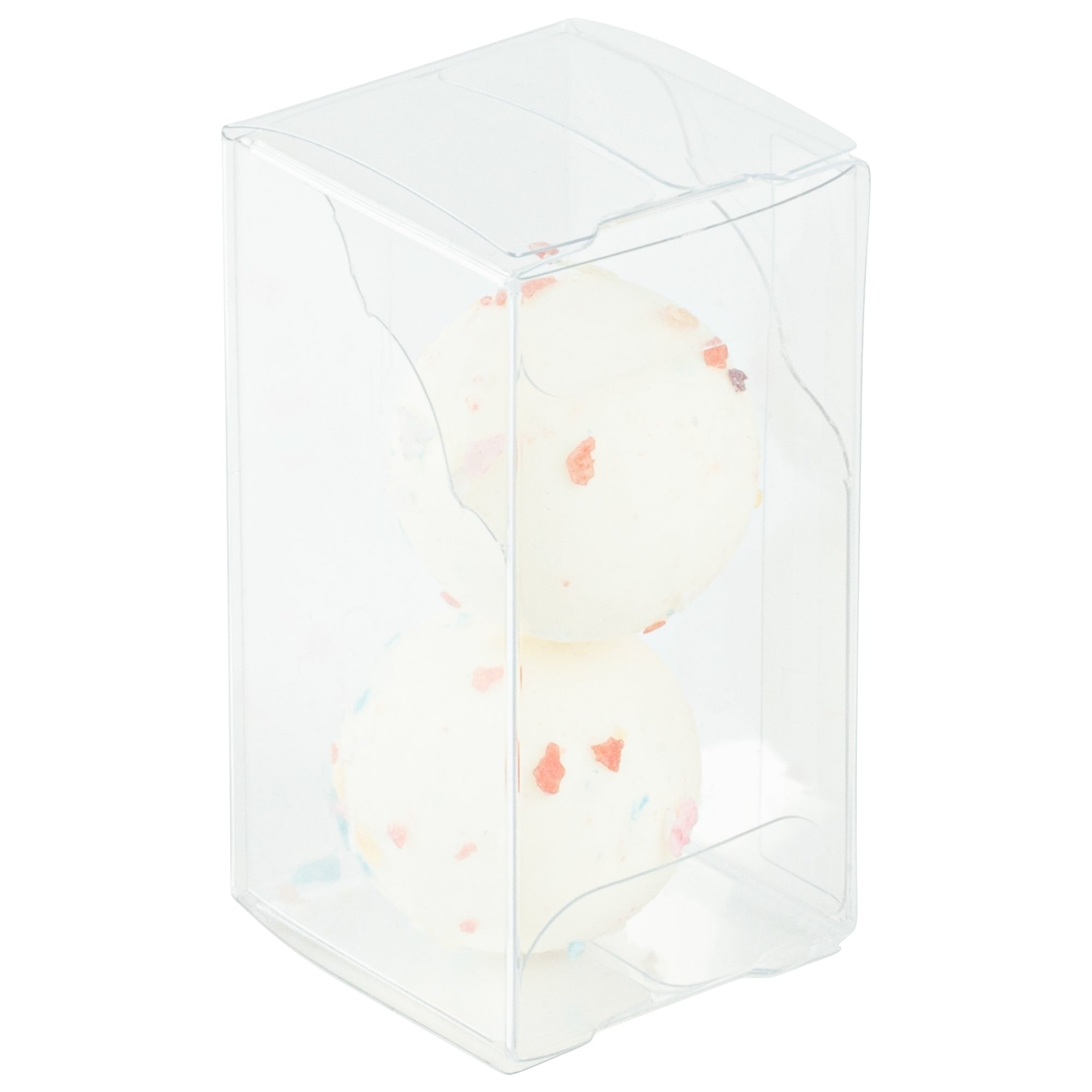 Sweet Vision Clear Plastic Candy Box - Tuck Top, with Sleeve - 1 1/2" x 1 1/2" x 2 3/4" - 100 count box