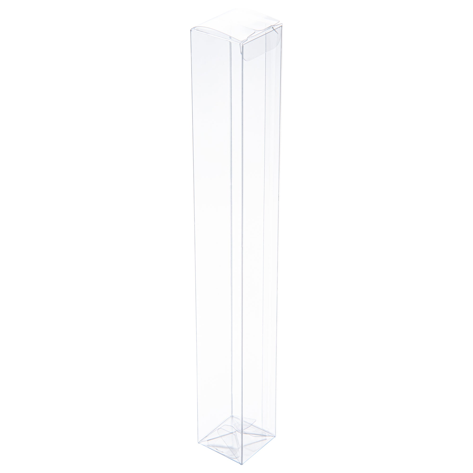 Sweet Vision Clear Plastic Favor Box - Tuck Top, Pop & Lock Bottom - 12" x 1 1/2" x 1 1/2" - 100 count box