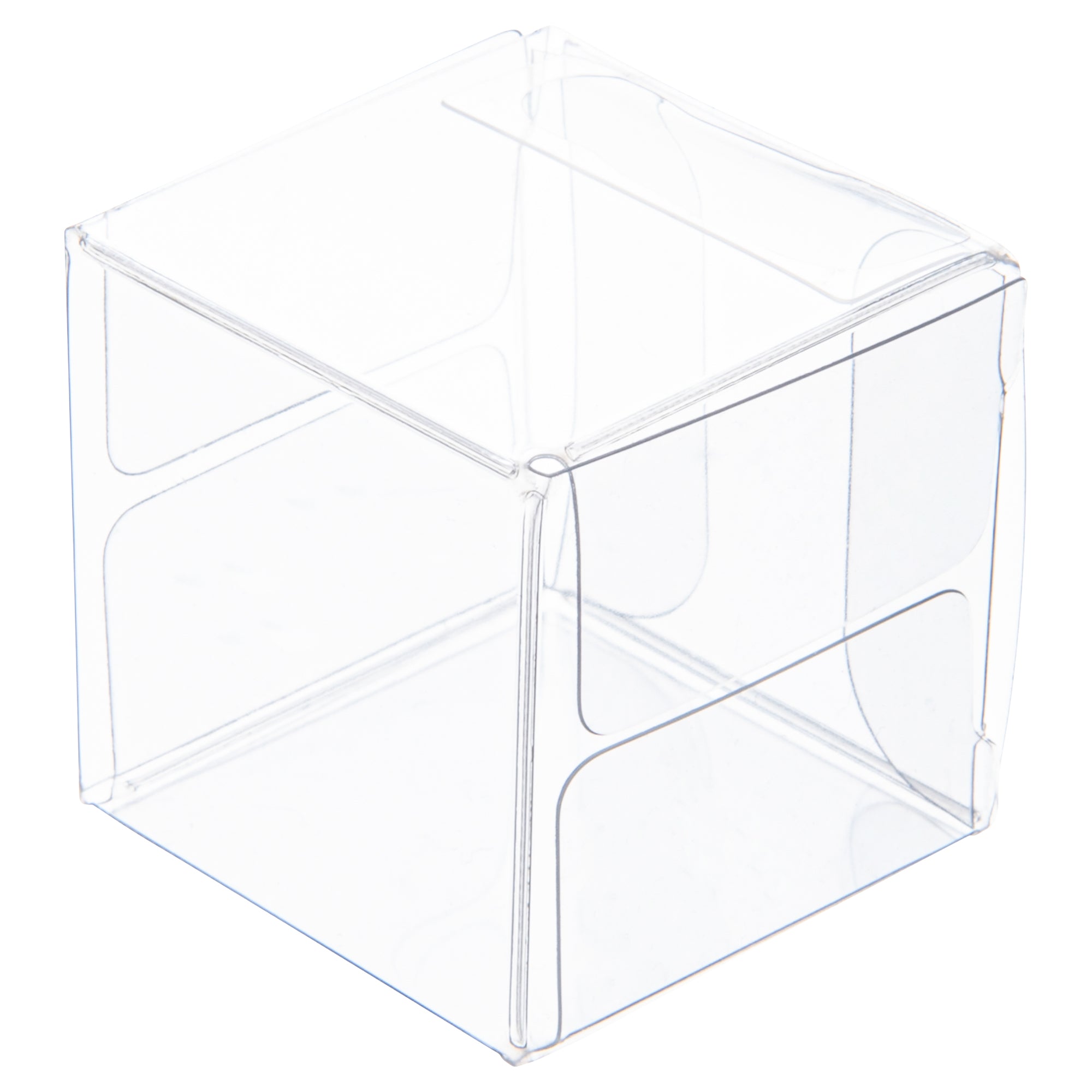 Sweet Vision Cube Clear Plastic Favor Box - Folding Top - 1 1/2" x 1 1/2" x 1 1/2" - 100 count box