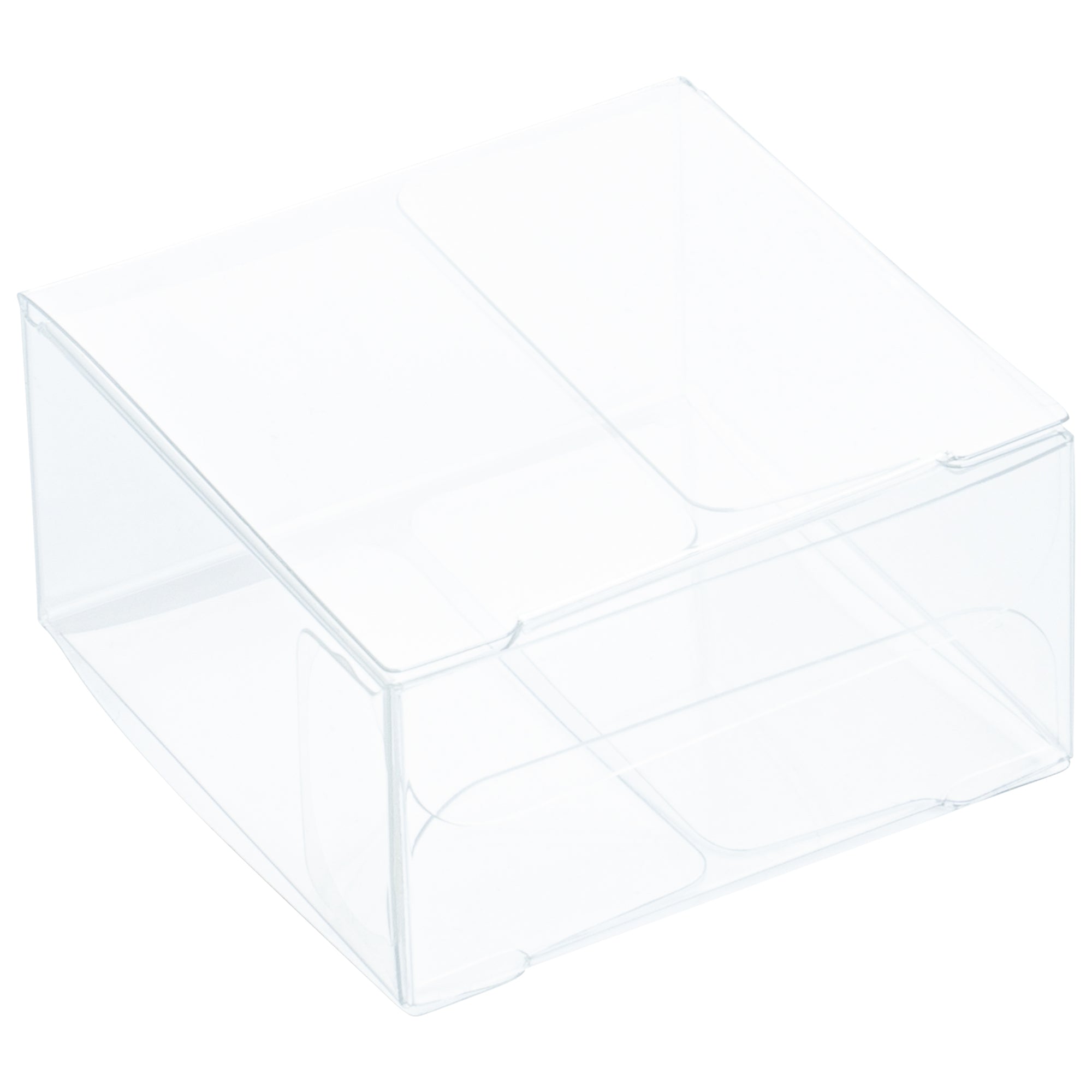 Sweet Vision Square Clear Plastic Favor Box - Folding Top - 2" x 2" x 1" - 100 count box