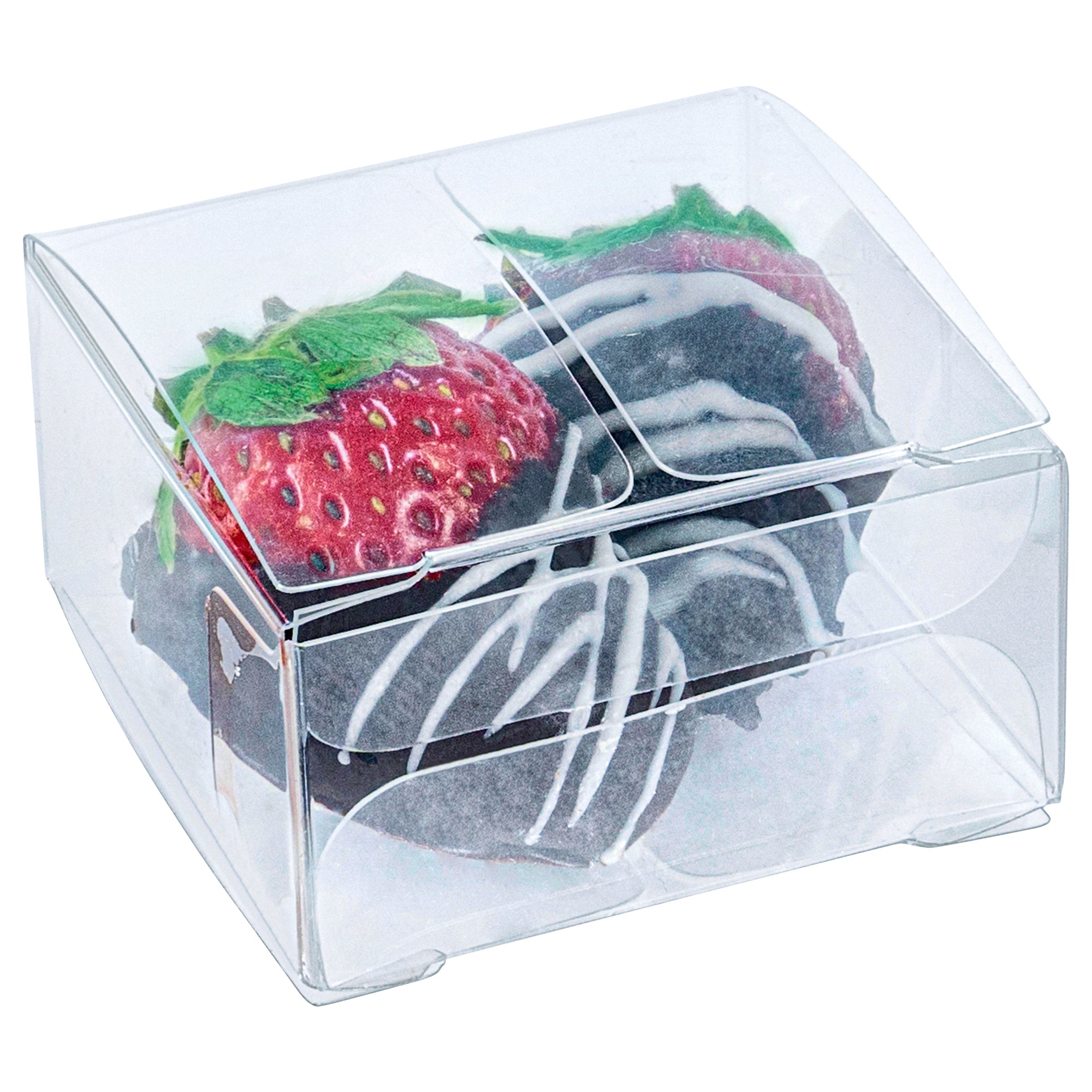 Sweet Vision Square Clear Plastic Favor Box - Folding Top - 2" x 2" x 1" - 100 count box