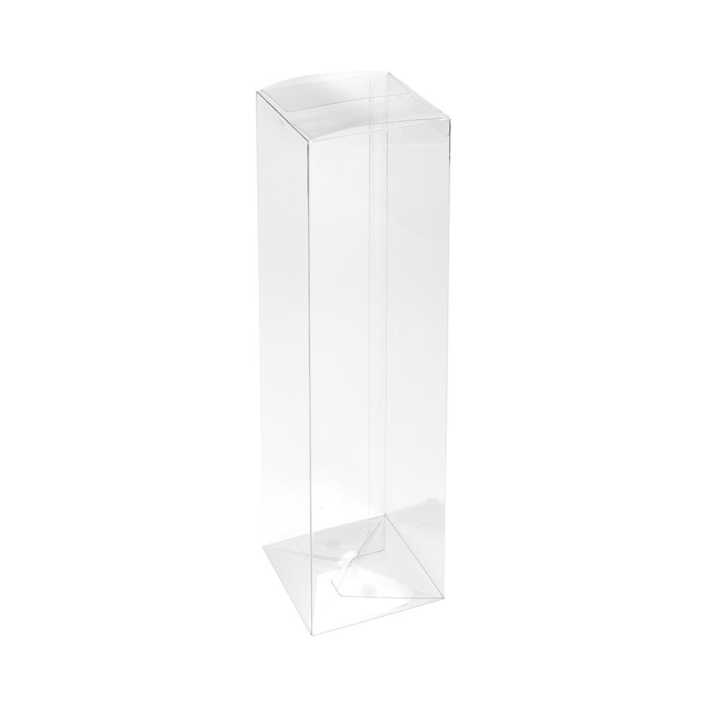 Vino Vision Clear Plastic Wine Box - Pop & Lock Bottom - 12 1/2" x 3 1/2" x 3 1/2" - 100 count box