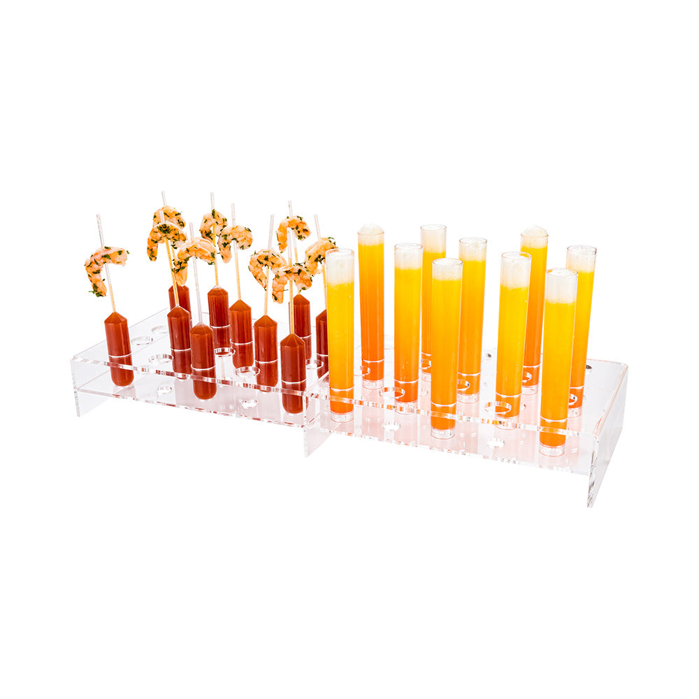 Clear Tek Clear Acrylic Pipette and Test Tube Holder - 40 slots - 17 3/4" x 6" x 2 1/4" - 1 count box