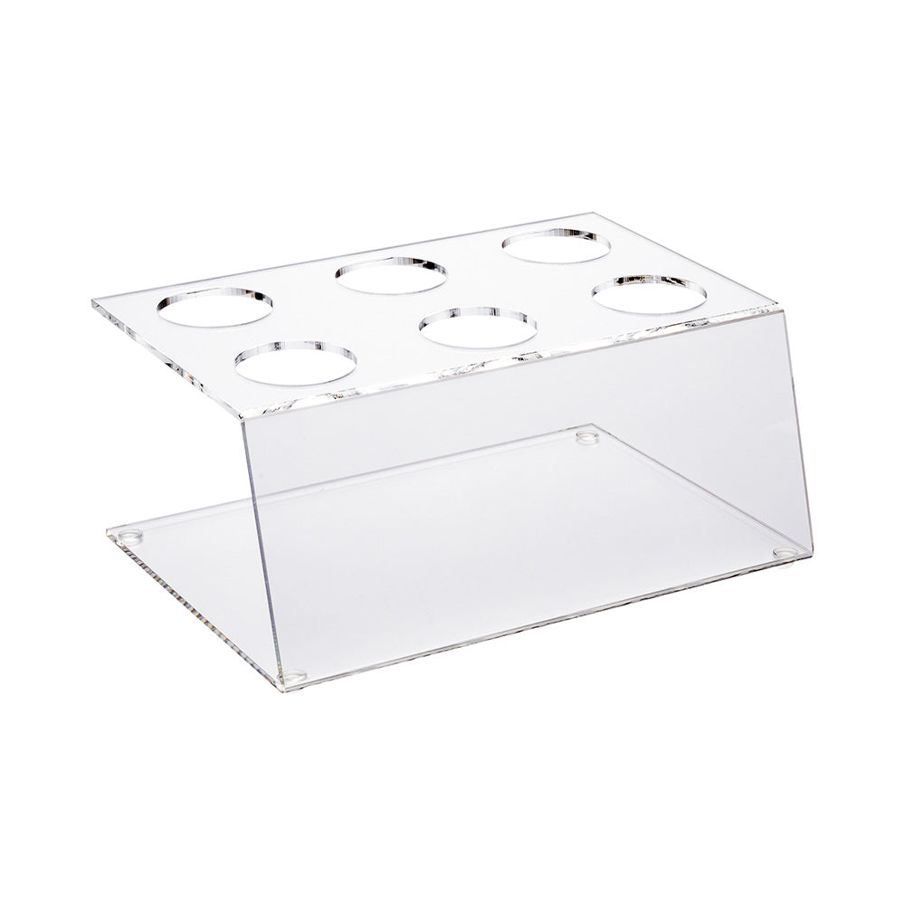 Clear Tek Clear Acrylic Ice Cream Cone Stand - 6 slots - 7" x 5" x 3 1/4" - 1 count box