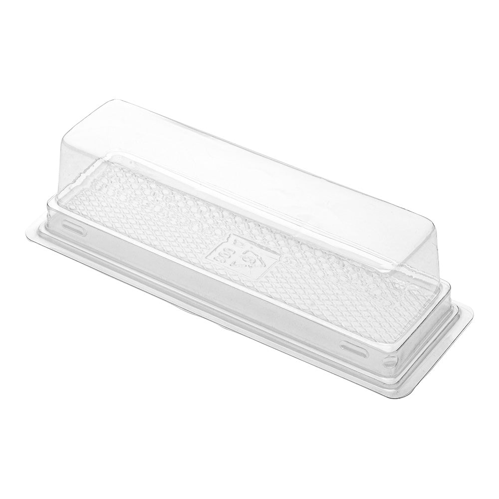 Thermo Tek 9 oz Rectangle Clear Plastic Pastry Box - with Lid - 7 3/4" x 2 3/4" x 2 1/4" - 100 count box