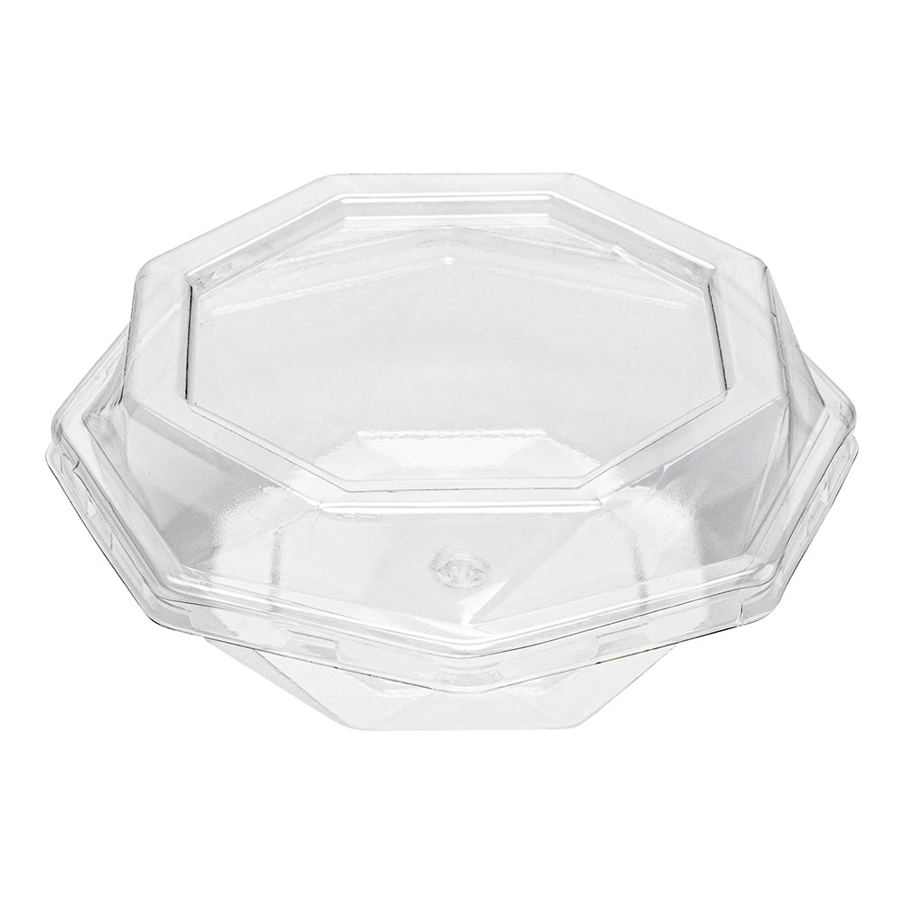 Thermo Tek Octagon Clear Plastic Cake Box - with Lid - 5 1/4" x 5 1/4" x 2" - 100 count box