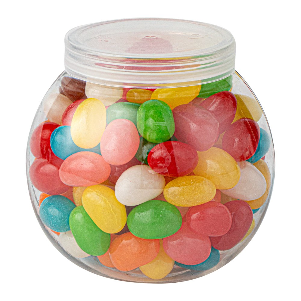 3 oz Clear Plastic Bulbous Candy Jar - with Lid - 1 3/4" x 1 3/4" x 2 1/2" - 100 count box